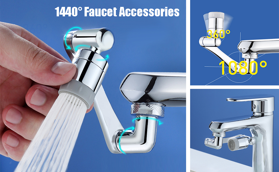 1080 +360 Degree Rotatable Multifunctional Extension Faucet, YRAKOZIN