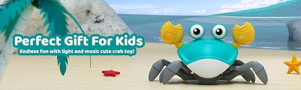 Crawling Crab Baby Musical Kids Toy with LED Lights & Rechargeable Battery