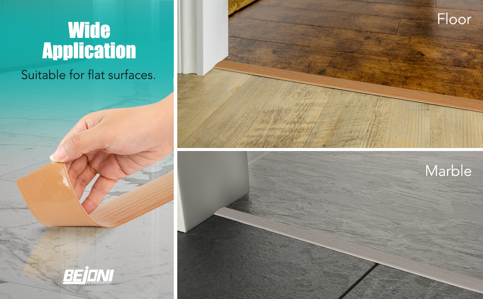 BEJONI 10'L x 2"W Floor Transition Strip, Floor Cover Strips with SelfAdhesive