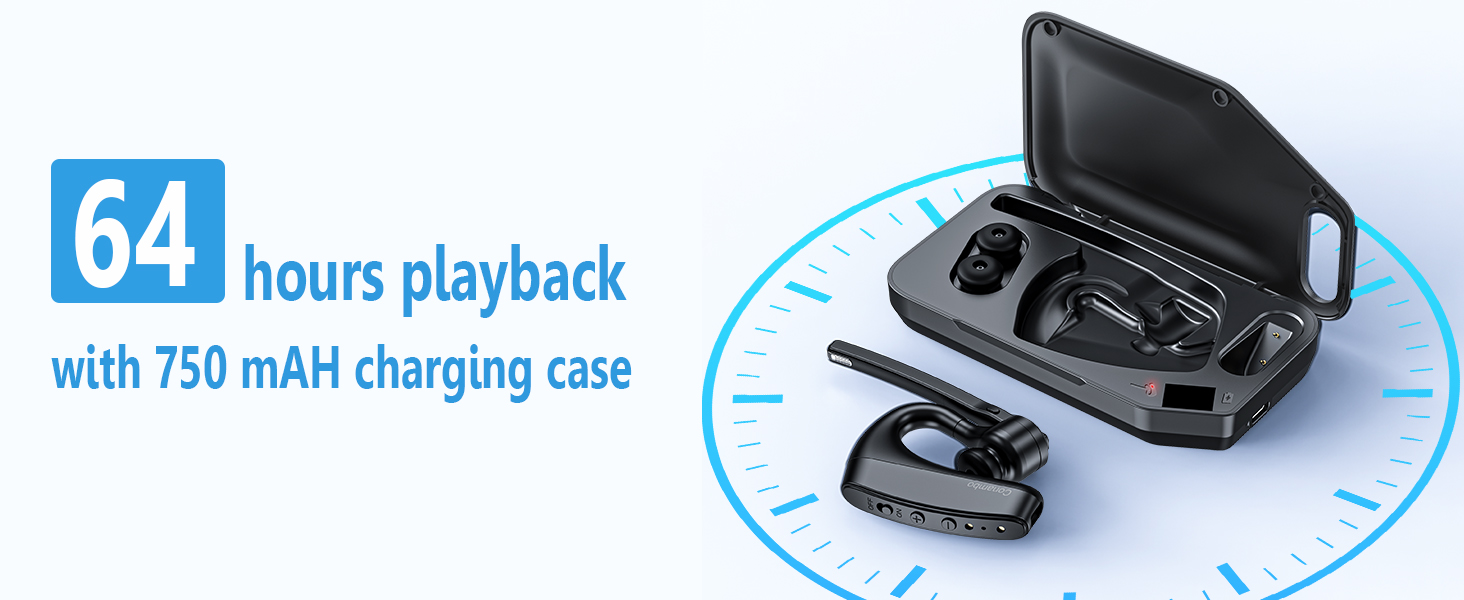 bluetooth earpiece 64 hours talking time