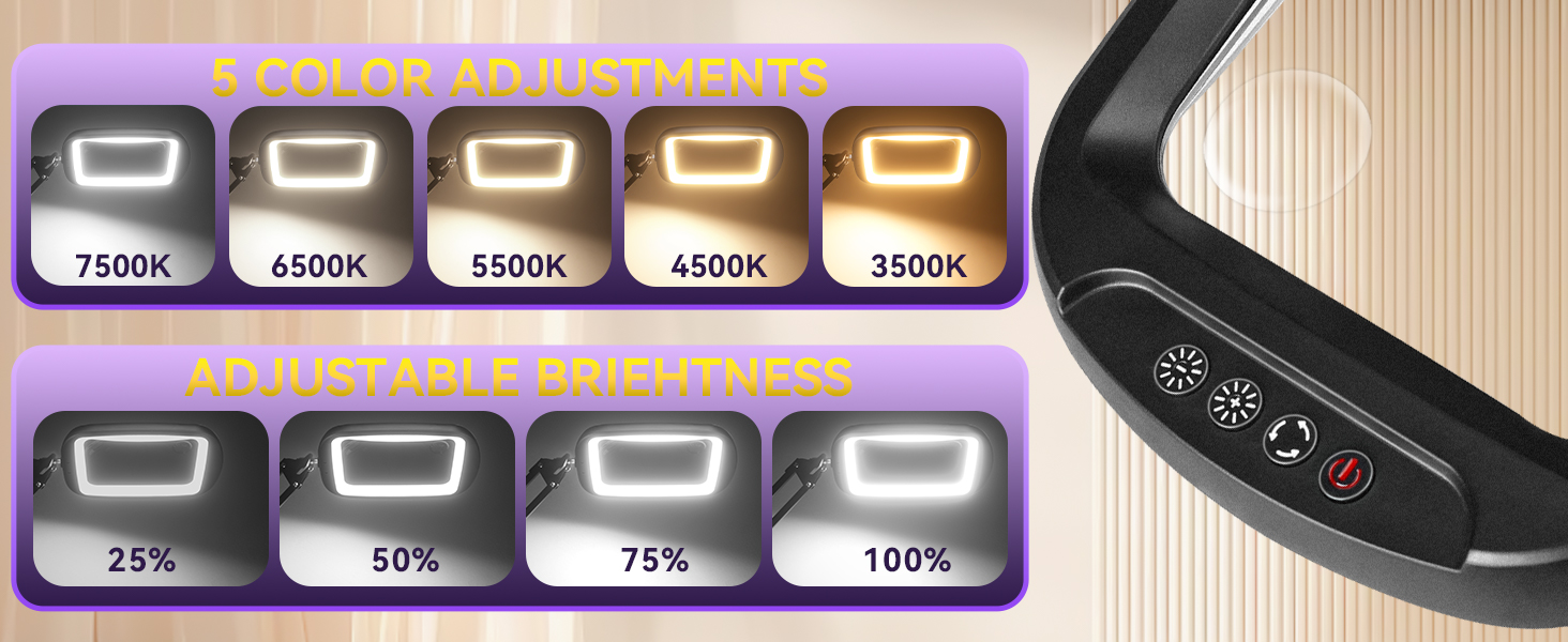 Extra Large magnifying glass with light and stand