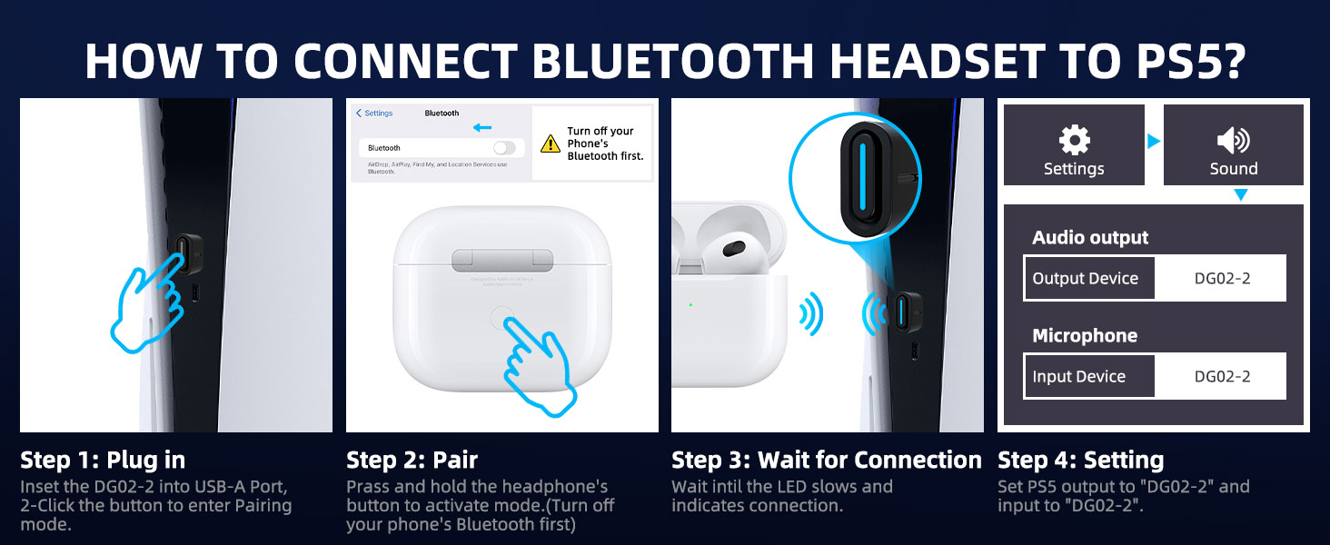 how to connect bluetooth headset to PS5