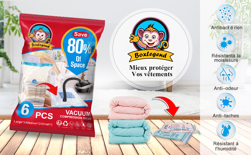 sac rangement sous vide aspirateur