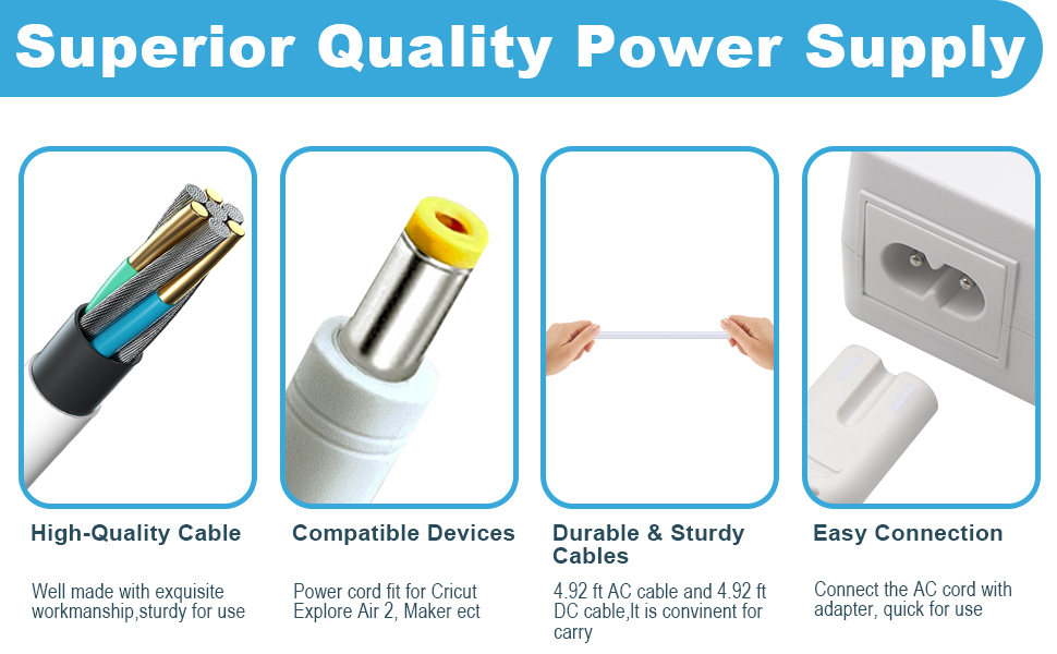 DC24V Charger Fits Power Cord Compatible with Cricut Maker