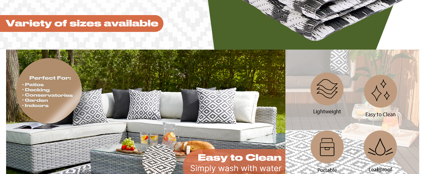 outdoor rug 80x150, grey indoor/outdoor rugs, outdoor rug grey, large garden rug, patio rug
