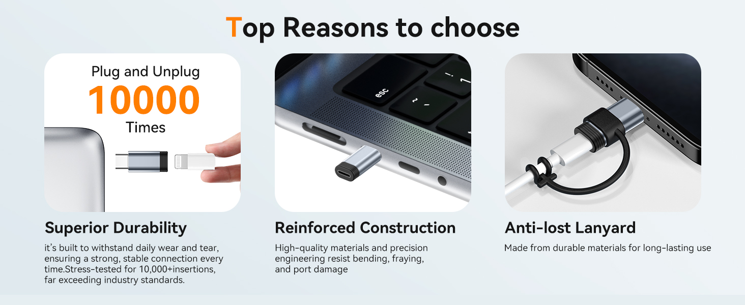 4 Pack Lightning to USB C Adapter