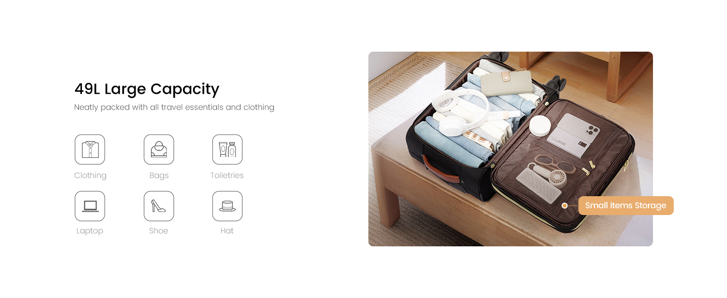 LOVEVOOK Carry On Luggage 22x14x9 Airline Approved, 22 Inch Suitcases Wheels Carry on Suitcase