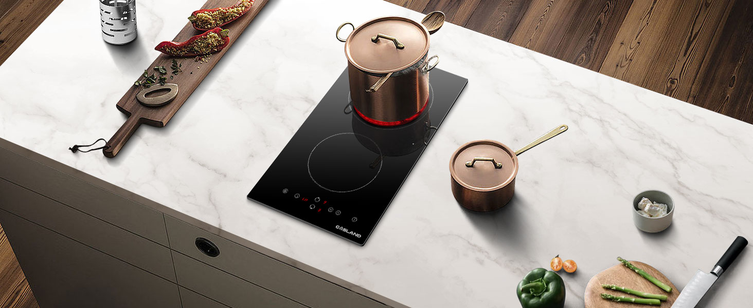 GASLAND Chef CH30BF 30cm Built-in Ceramic Hob, 2 Zones Electric Cooktop Sensor Touch Controls Timer Child Lock, 3kW 10 Ceramic Hob