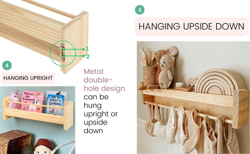 COMAX Small Book Shelf Organizer for Kids, Floating