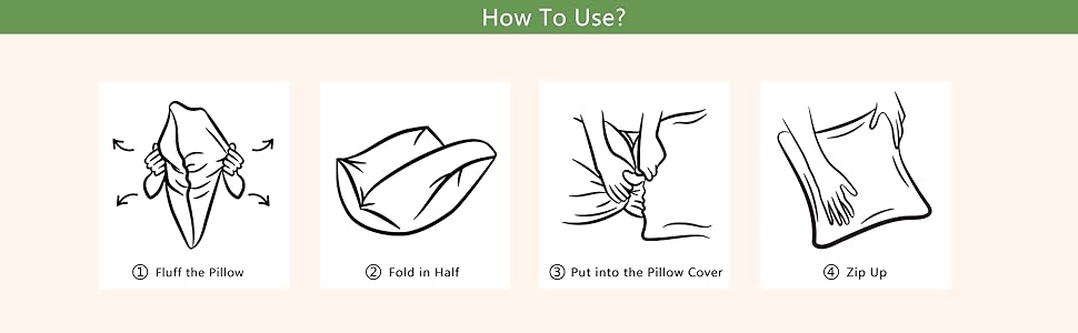 fold in half fold into the pillow