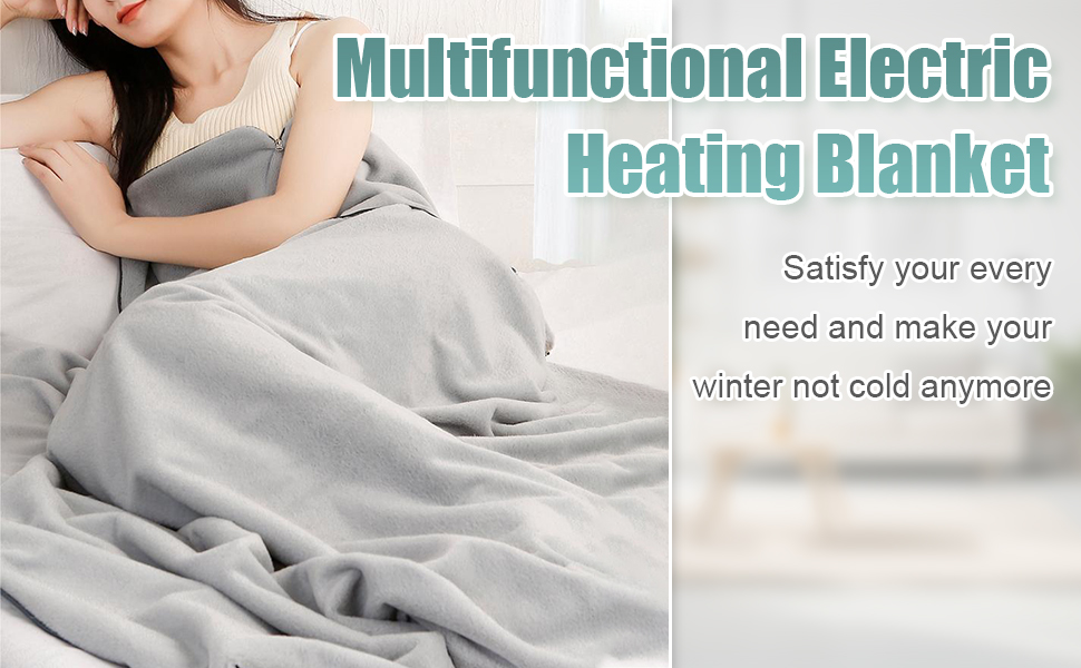 Electric Heated Blanket Throw Washable Warm Blanket Queen 3