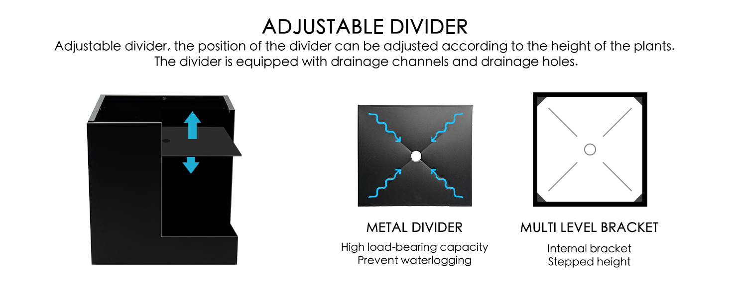 Built-in filter stops soil erosion and aids in water recovery for consistent moisture.