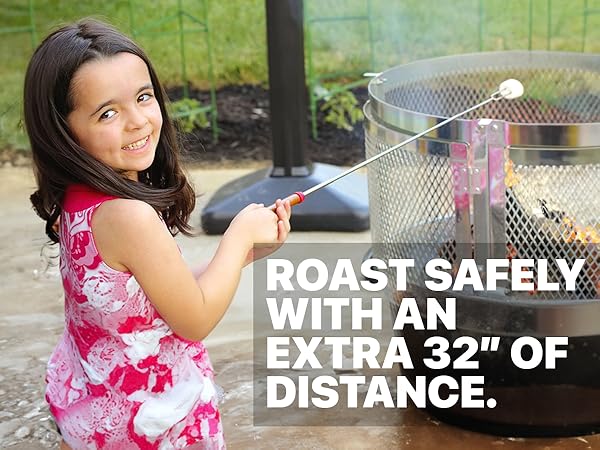 girl with smores stick