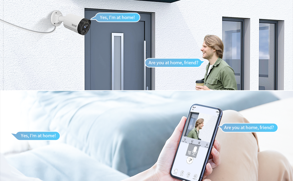 【130°Ultra WideAngle & 2Way Audio】 5MP Outdoor Wired
