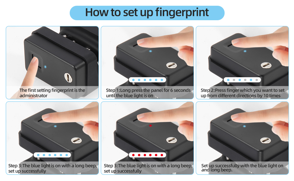 CXGRISE Biometric Trigger Lock for Handguns, Fingerprint Gun Locks Fit Most