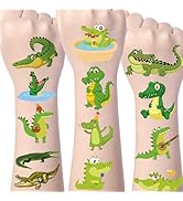 Yoyuspy Crocodile Alligator Temporary Tattoos- 200+ Crocodile Tattoos Temporary Birthday Party De...