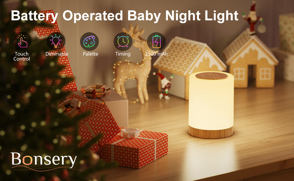Nursey Night Light Kids Touch Lamps Bedside Table Lamps for Bedroom