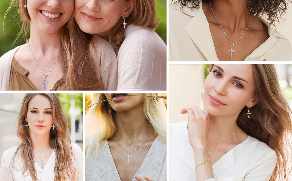 silver cross necklace