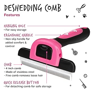 Bugalugs Deshedding Comb Key Features
