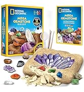 National Geographic Mega Gemstone Dig Kit – Gemstones and Crystals Digging Kit, Science Kit for K...