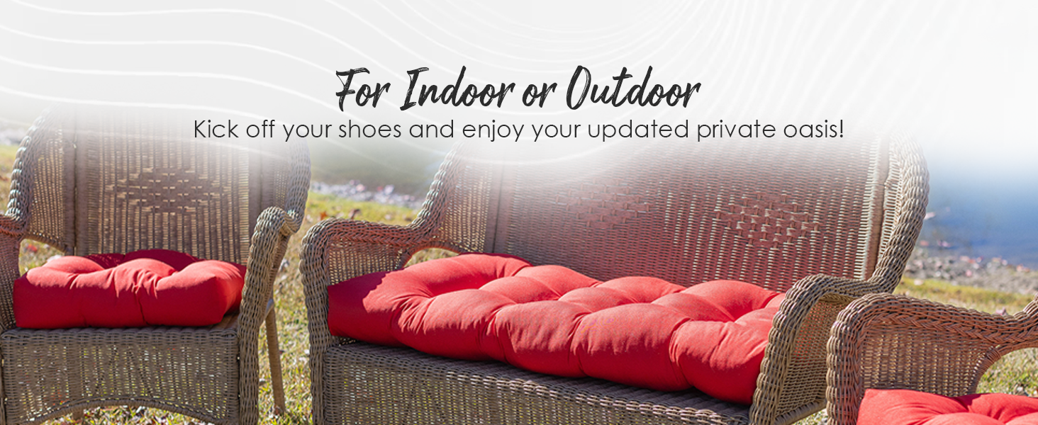 RSH Décor Indoor Outdoor 3 Piece Tufted Wicker Blue Tan