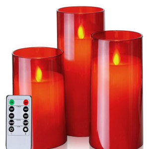 Acrylic Red Led Candle Set