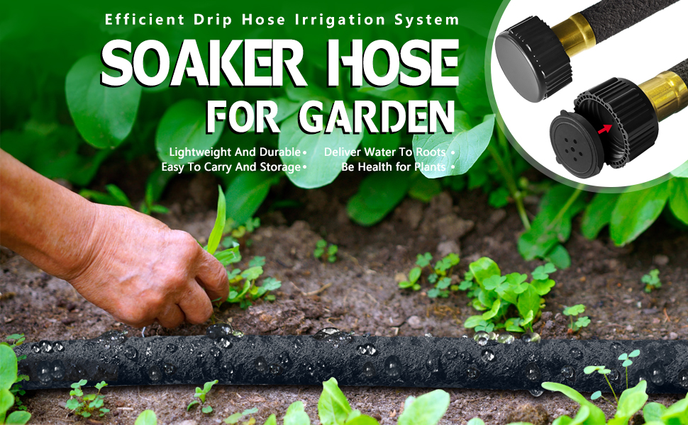 1/2’’ Soaker Hose 10 Ft 15Ft, Soaker Hoses for Garden 100 Ft, Garden Soaker Hose 25