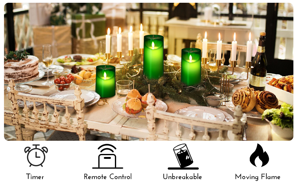 NURADA 3"x6"Flickering Flameless Candles Unbreakable Glass