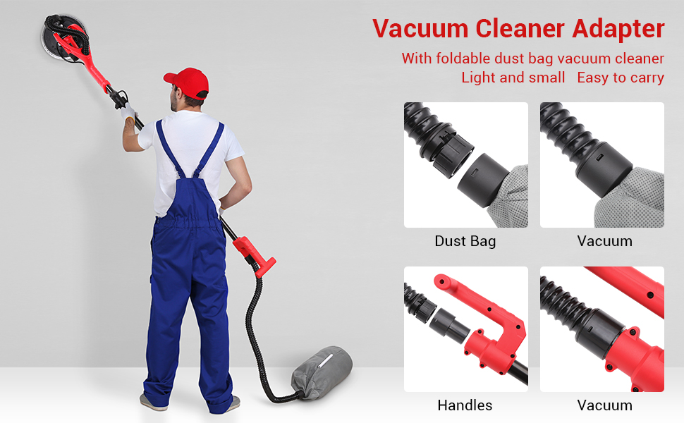Drywall Sander with Laborsaving Back Belt,Electric Extendable Handle