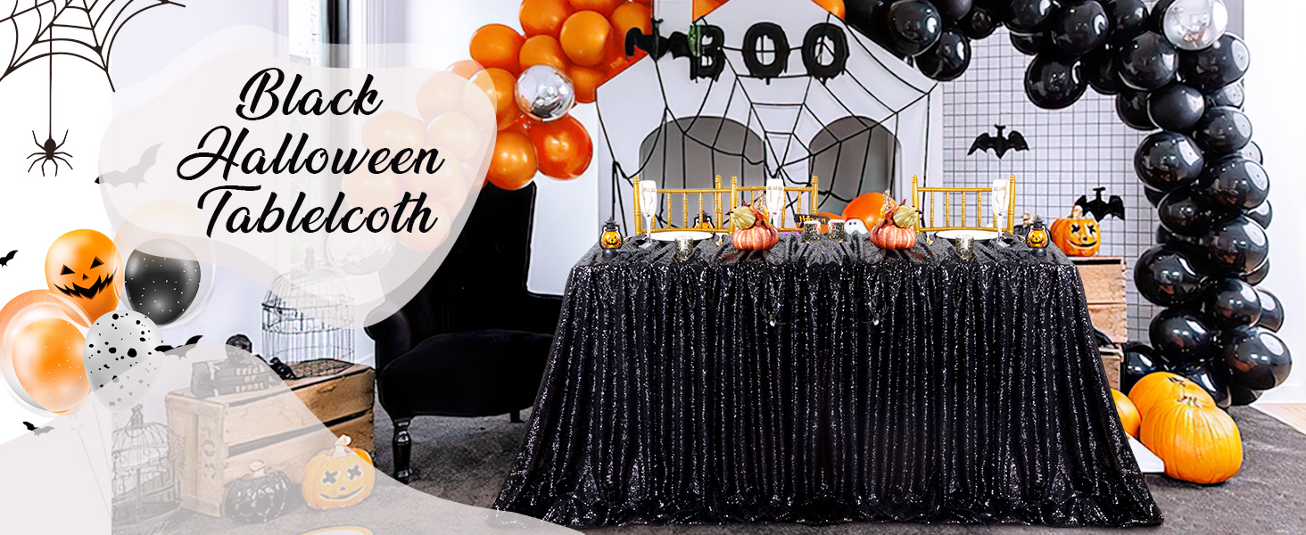 black sequin tablecloth