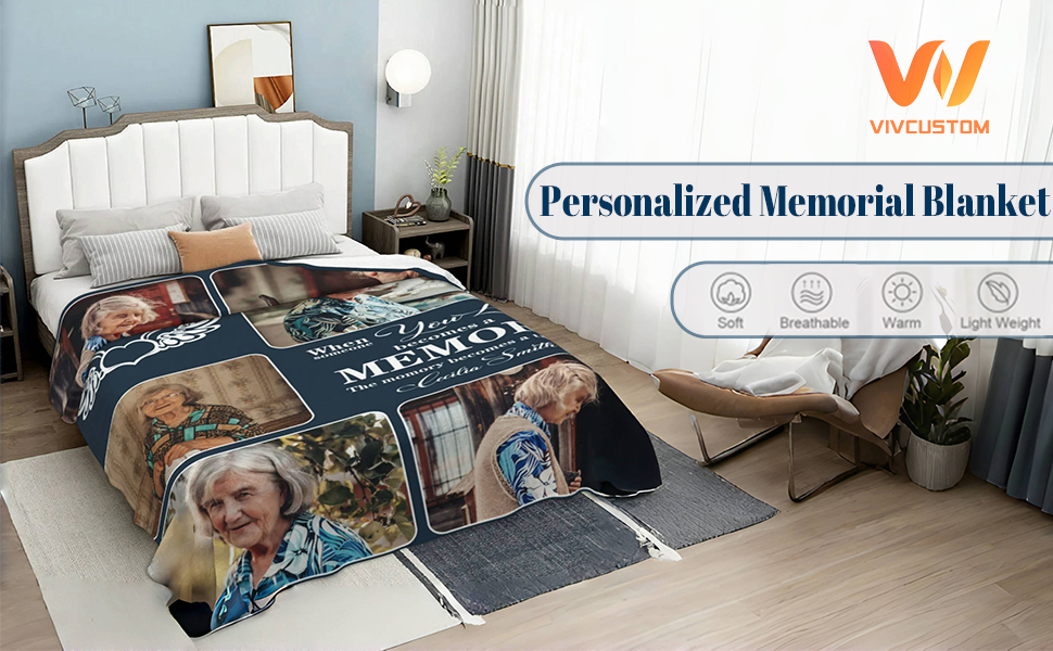 Custom Veteran Sympathy Blanket Memorial Honor Blanket in