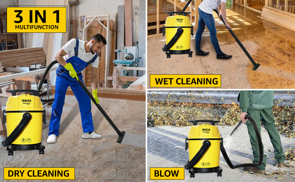 INALSA Vacuum Cleaner Homeasy WD10 with 3 functions Wet/Dry/Blow 1200W