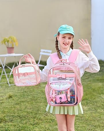 clear backpack 2pcs with lunch box