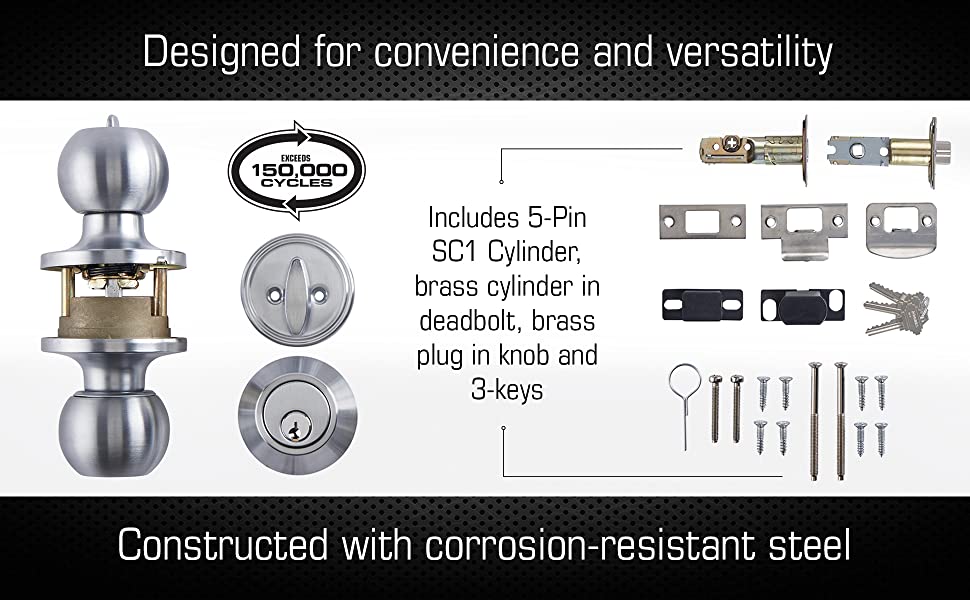 BRINKS Commercial Keyed Entry Door Knob with Deadbolt Set