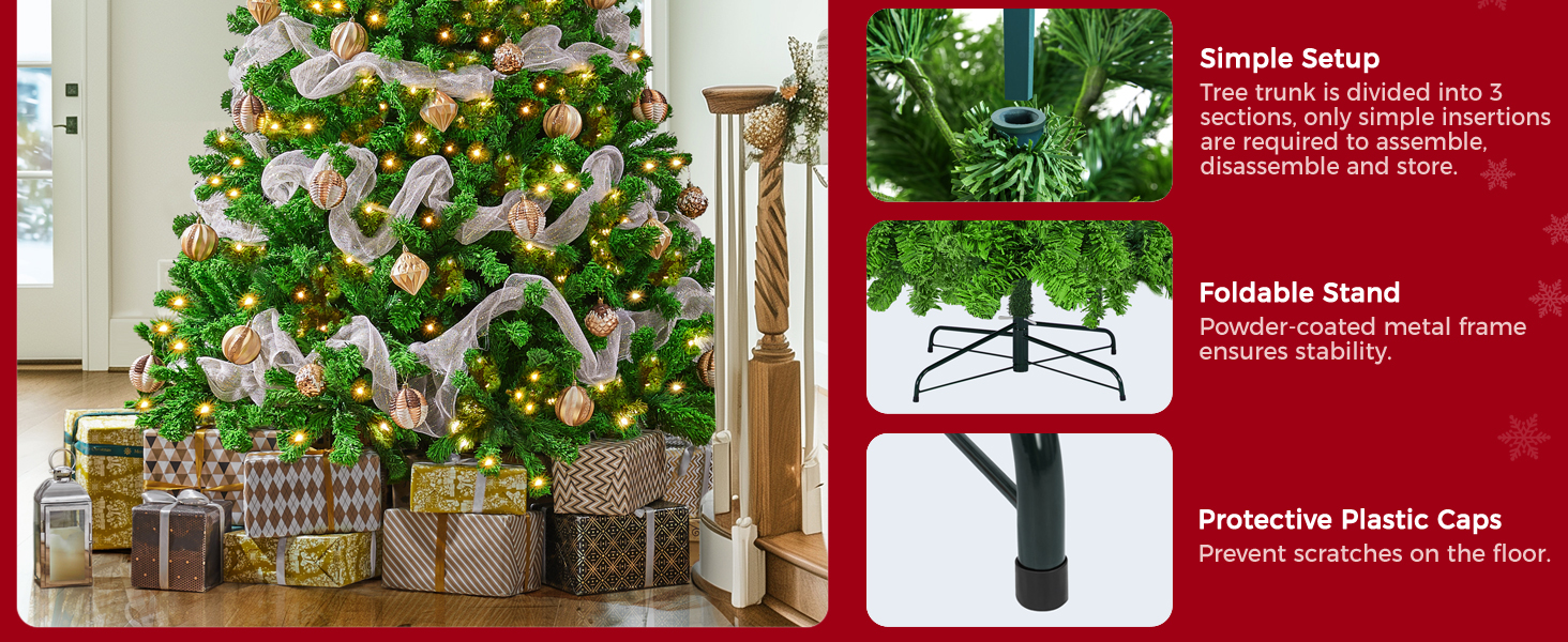  Pre-lit Flocked Artificial Christmas Tree