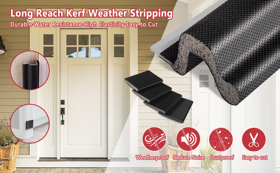 BISOTHAI 26 Feet Long Reach Door Weather Stripping Door Seal Strip with