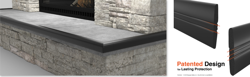 Roving Cove PreFit Broad Edge Corner Protector for Baby Proofing Fireplace Furniture