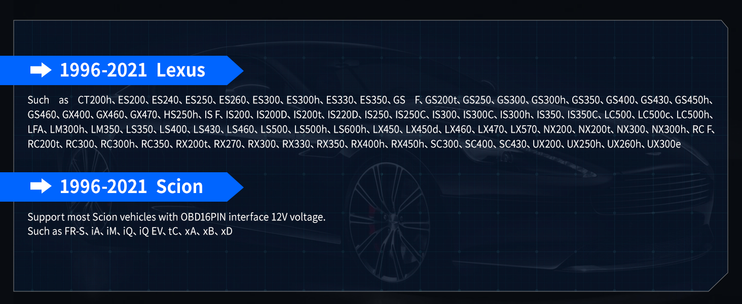 ANCEL TD700 OBD2 Scanner Fits for Toyota Lexus Scion All System Code