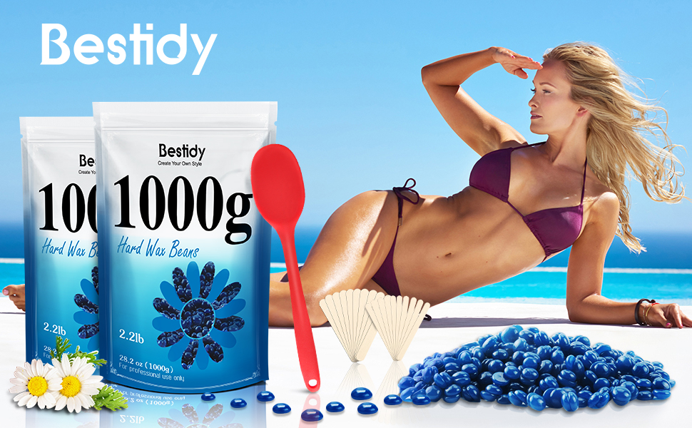Bestidy Hard Wax Beads for Hair Removal 1000g Waxing Beans for All
