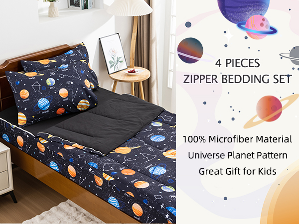 Amazon.com: NTBED Galaxy Printed Zipper Bedding Sets Twin