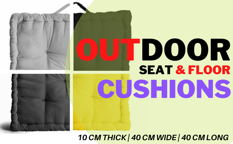 Large Outdoor Seat Cushions Ideal for Use as Garden Chair Cushions