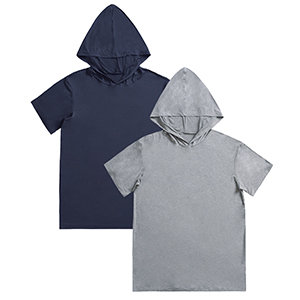 トップス doublet 21SS PACKABLE PAJAMA SHIRT Esenchel Men's 2 Pack Hooded Pajama Top Short Sleeve Sleep