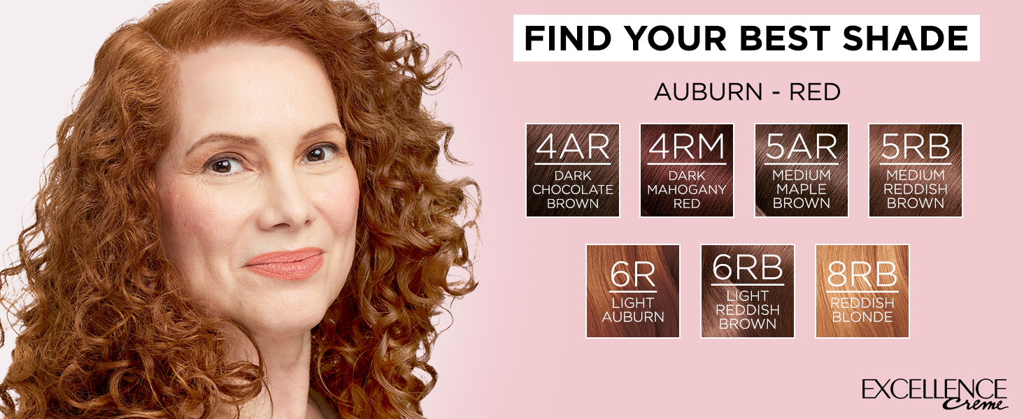 Find Your Best Shade: Shades 4AR to 8RB - Auburn to Red