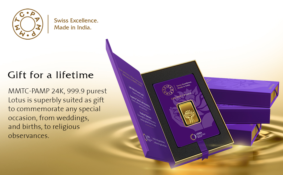 MMTCPAMP 999.9 24k Lotus Pure 10 gm Gold Bar Amazon.in Fashion