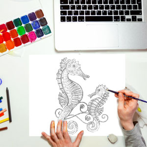 Metal Seahorse Family Wall art Decor