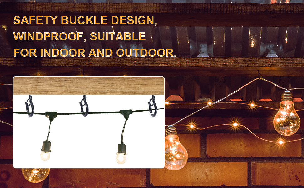 AOERT 20 PCS Outdoor Hooks for Outdoor String Lights, Screw