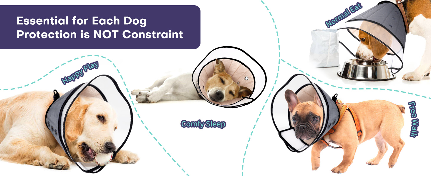 Tarovvoo Dog Cone for Dogs After Surgery, Deeper Soft Dog