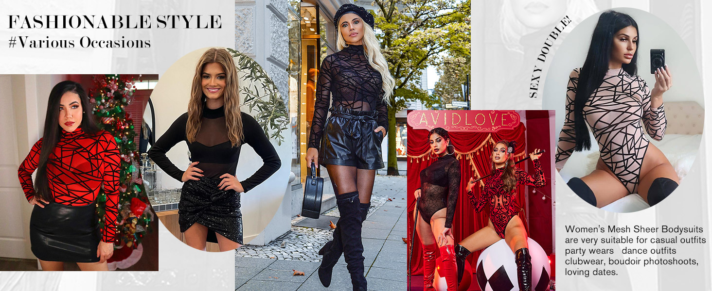 sheer bodysuit for women