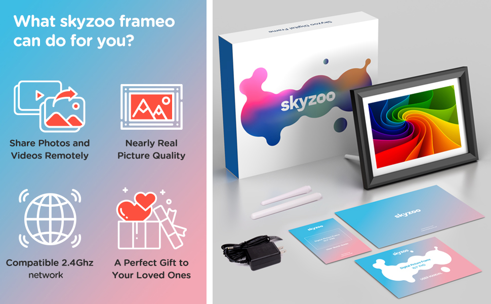 Skyzoo Frame 10.1'' Digital Picture Frame, 1280x800 IPS