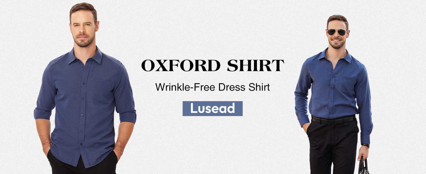 Men&#39;s Navy Blue Dress Shirt for a low-key stylish look